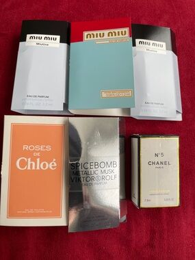 Chanel 7.5 ML,Miu Miu, Chloe,Viktor & Rolf Minnies 6 Pieces